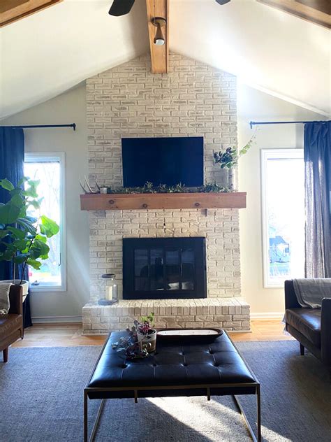 How to Mount a TV Over a Brick Fireplace - Amanda Katherine