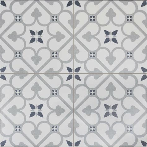 Brighton Grey Pattern Matt Porcelain Floor Tile- Tile Mountain