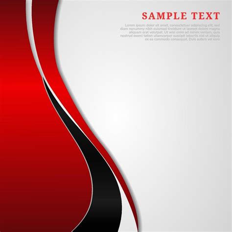 Abstract template red and black curve with copy space for text on white ...