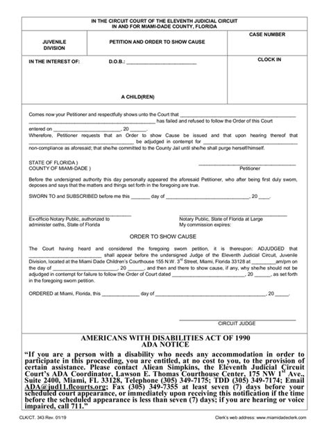 Fill - Free fillable Miami-Dade County Clerk of the Courts PDF forms