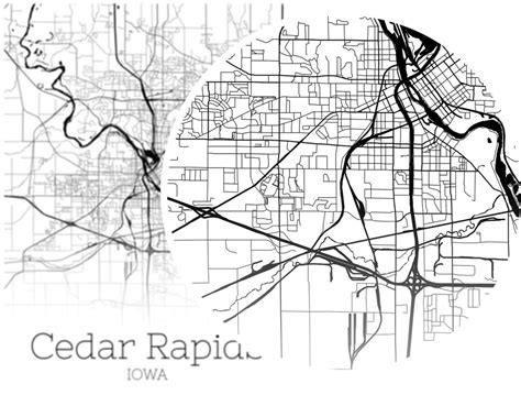 Cedar Rapids Map INSTANT DOWNLOAD Cedar Rapids Iowa City Map | Etsy