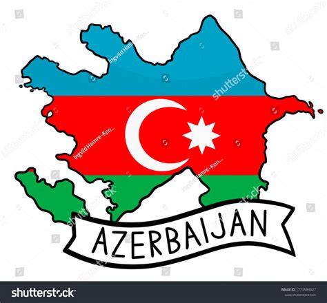 Azerbaijan Country Flag Map Outline Stock Illustration 1773584027 ...