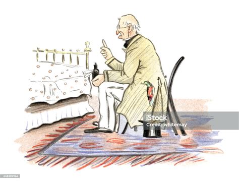 Victorian Doctor At A Patients Bedside Stock Illustration - Download ...