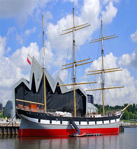 Riverside Museum and Tall Ship Glasgow.Transport Museum including ...