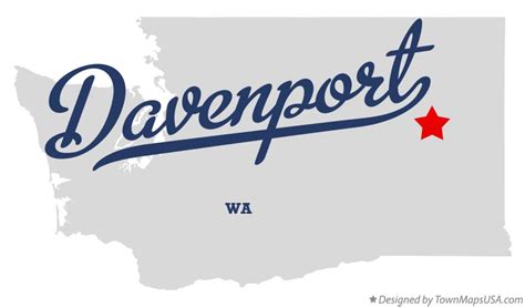 Map of Davenport, WA, Washington