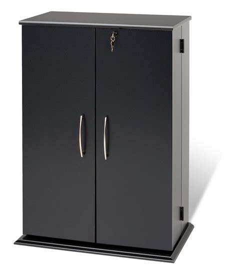 Black Locking Media Storage Cabinet | eBay