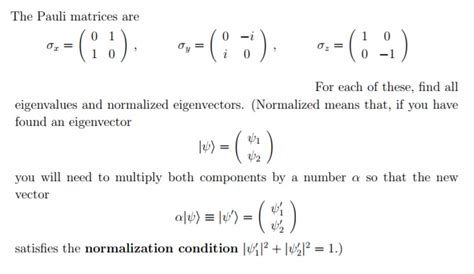 Solved The Pauli matrices are 0 -i 1 0" 0 -1 For each of | Chegg.com