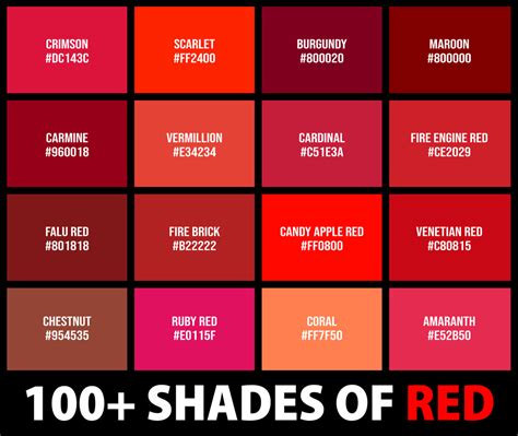 25 Shades Of Scarlet Color (Names, HEX, RGB, CMYK Codes), 50% OFF