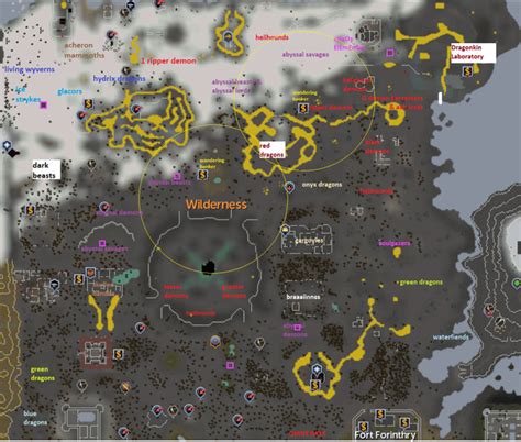 Updated Wilderness map, approximate locations, includes bankers, tele ...