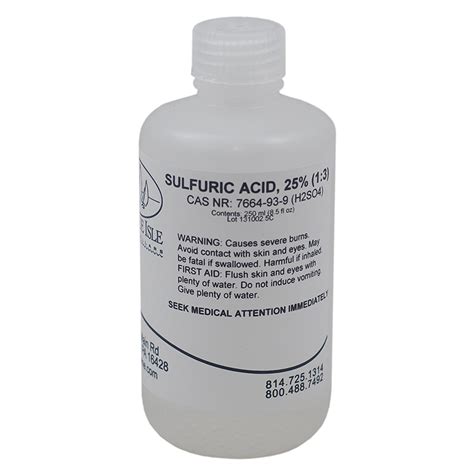 Sulfuric Acid Solution, 25% (1 + 3): 8 oz (238 mL)