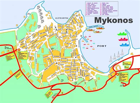 Mykonos Town tourist map - Ontheworldmap.com