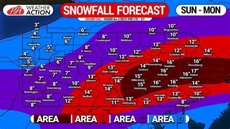 Second Call Snowfall Forecast for Sunday - Monday's Major Snowstorm ...