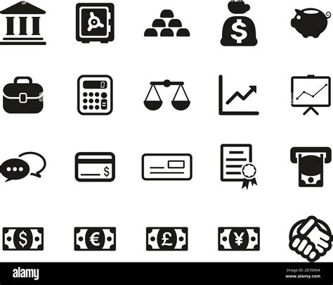 Finance & Investment Icons Black & White Set Big Stock Vector Image ...