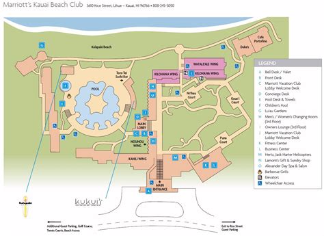 Marriott Kauai Beach Club Resort Map - Printable Online