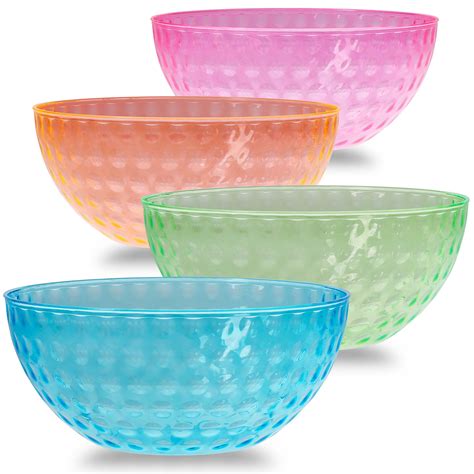 Amazon.com | DuraHome - Plastic Serving Bowls - 96 oz Contoured Party ...