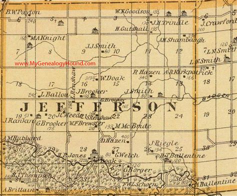 Jefferson Township, Madison County, Iowa 1875 Map