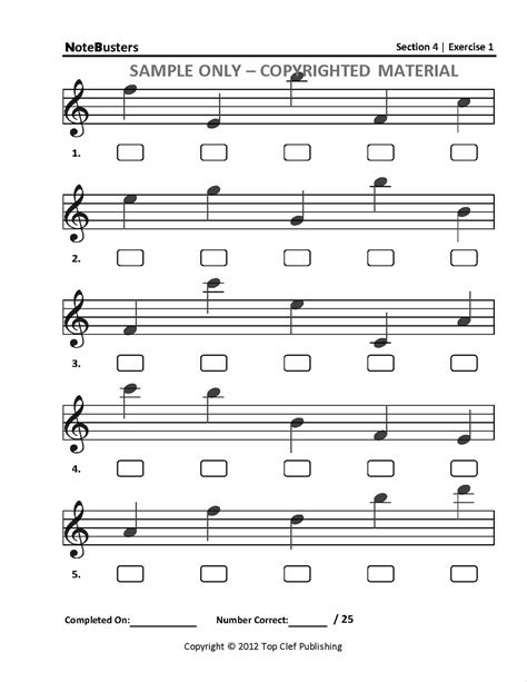 Reading Piano Notes Worksheet