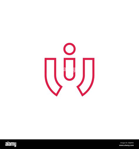 letter iu outline simple geometric logo vector Stock Vector Image & Art ...