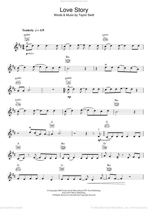 Swift - Love Story sheet music for violin solo [PDF] v2