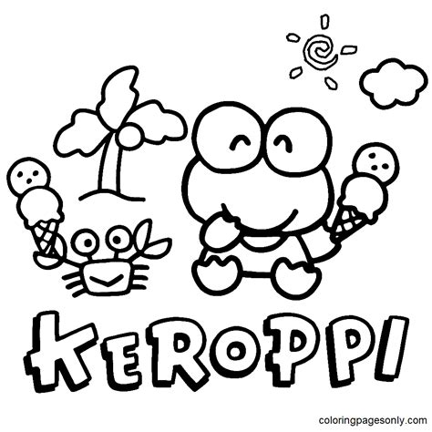 Hello Kitty And Keroppi Coloring Pages