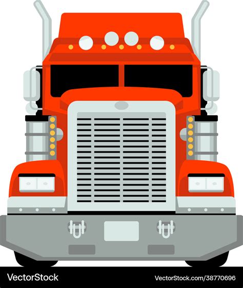 Semi truck front view Royalty Free Vector Image