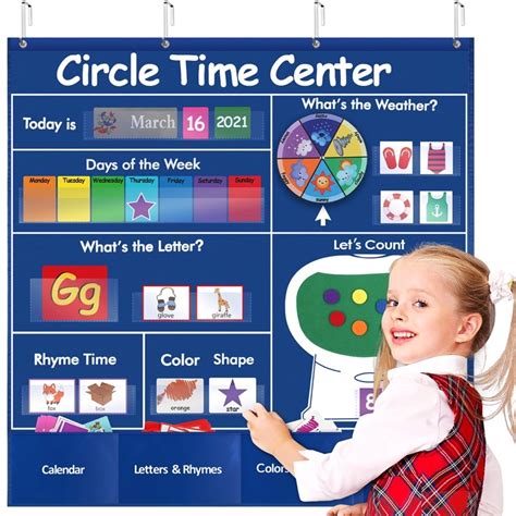 Ms. Rachel Circle Learning Time Center Pocket Chart Calendar Set ...