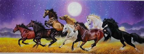 8 Running Horses Painting - Cheapwallarts.com