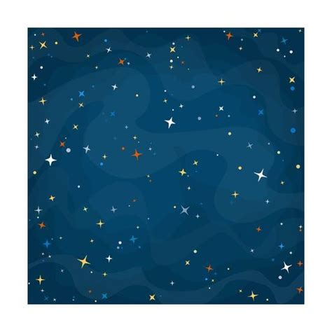 'Cartoon Space Background with Colorful Stars. Night Starry Sky. Vector ...