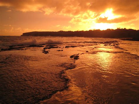 Poipu Beach Sunset - Hawaii Pictures