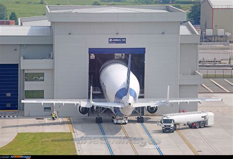 A Beluga parked at the loading facility at Airbus UK, Hawarden Airport ...