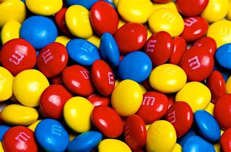 candy, lollies, primary colors, m&ms Mellow Yellow, Blue Yellow, Red ...