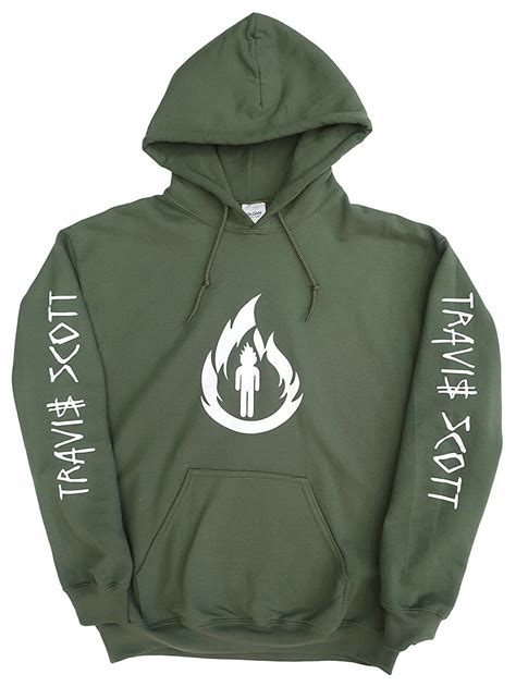 Travis Scott Green Hoodie, Rodeo Merch,Travis Scott Merch (White Flame ...