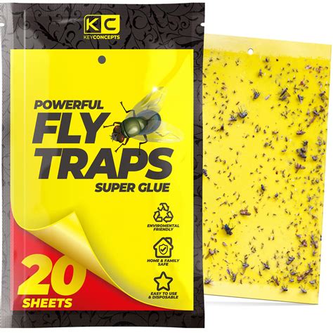 Yellow Sticky Traps (20 Pack), Fruit Fly Trap (Gnat Trap Indoor ...