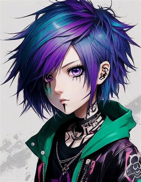 Premium AI Image | anime girl has a unique and edgy style generated by AI