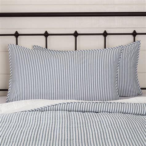 Sawyer Mill Blue Ticking Stripe King Sham 21x37 - Allysons Place