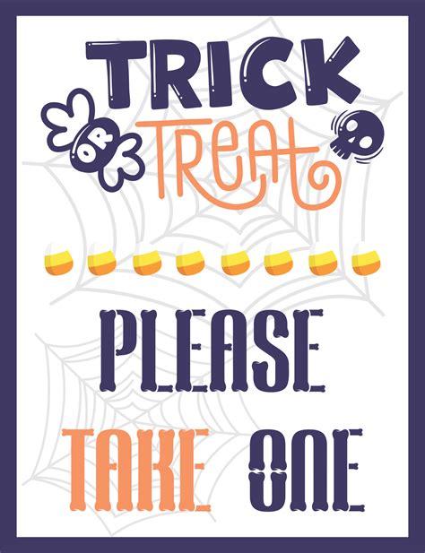 Please Take One Halloween Sign Printable