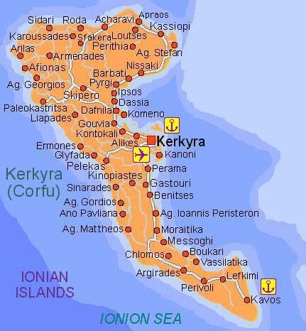 Corfu Map | Corfu, Corfu greece, Corfu map