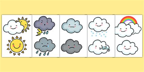 Weather Symbol Cut Outs - KS1 Weather Resources