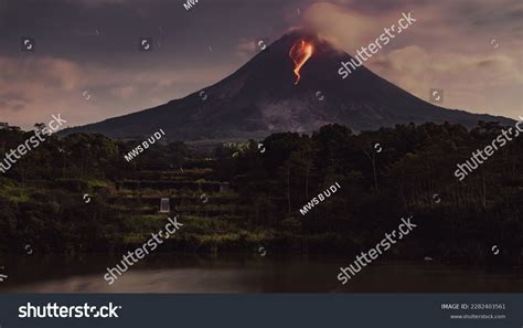 Beautiful View Effusive Eruption Mount Merapi Stock Photo 2282403561 ...