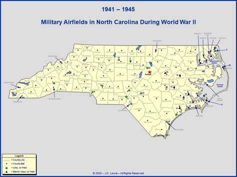 North Carolina - Military Airfields in World War II