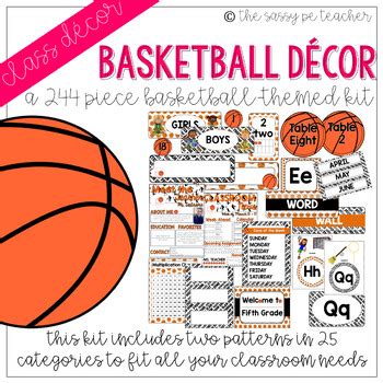 Basketball Classroom Decor Pack by The Sassy PE Teacher | TpT