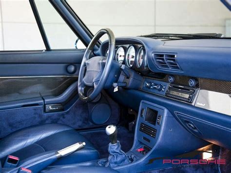 Porsche 993 interior. Presumably marine blue, leather four spoke wheel ...