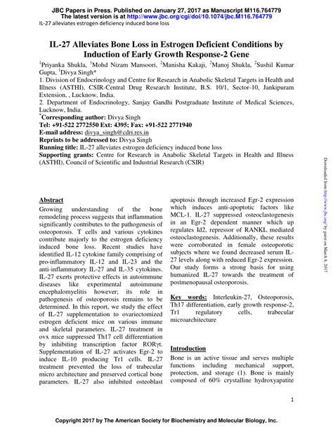 (PDF) IL-27 Alleviates Bone Loss in Estrogen Deficient Conditions by ...