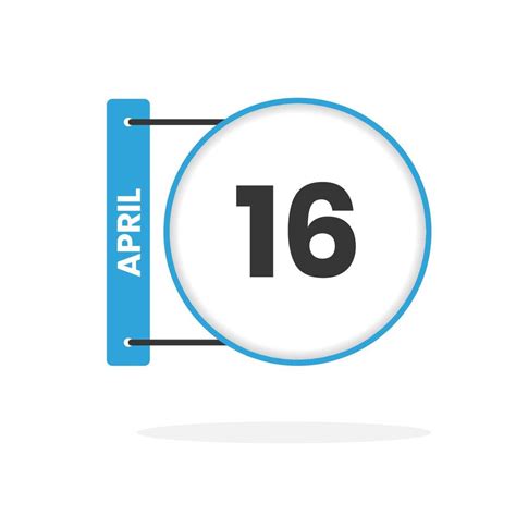 April 16 calendar icon. Date, Month calendar icon vector illustration ...