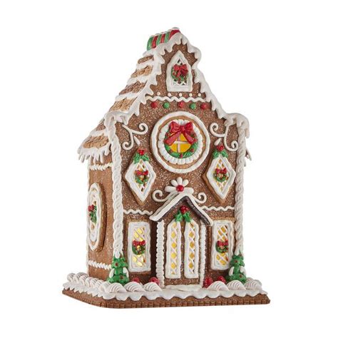 Raz LED Lighted Holiday Spice Gingerbread House Christmas House Figure ...