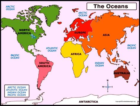 World Map With Oceans | Map Of The World Oceans