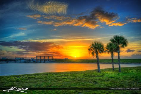 Lake Okeechobee Sunset at Port Mayaca Lock | HDR Photography by Captain ...