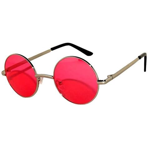 Amazon.com: Round Retro Vintage Circle Style Sunglasses Red Lens... ($9 ...