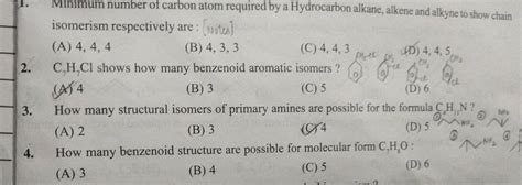 How many structural isomers of primary amines are possible for the formul..