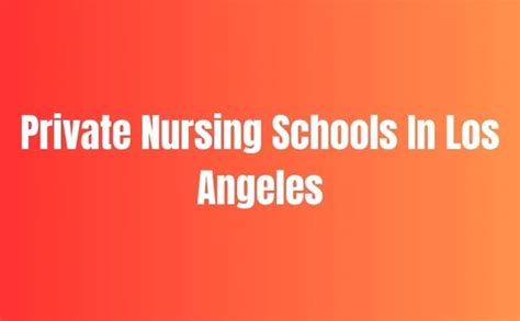 Top Private Nursing Schools In Los Angeles [2024-2025] - AnanUniversity